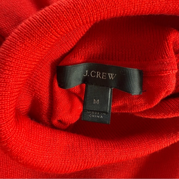 J Crew Red 100% Merino Wool Turtleneck Sweater Medium - Picture 6 of 7